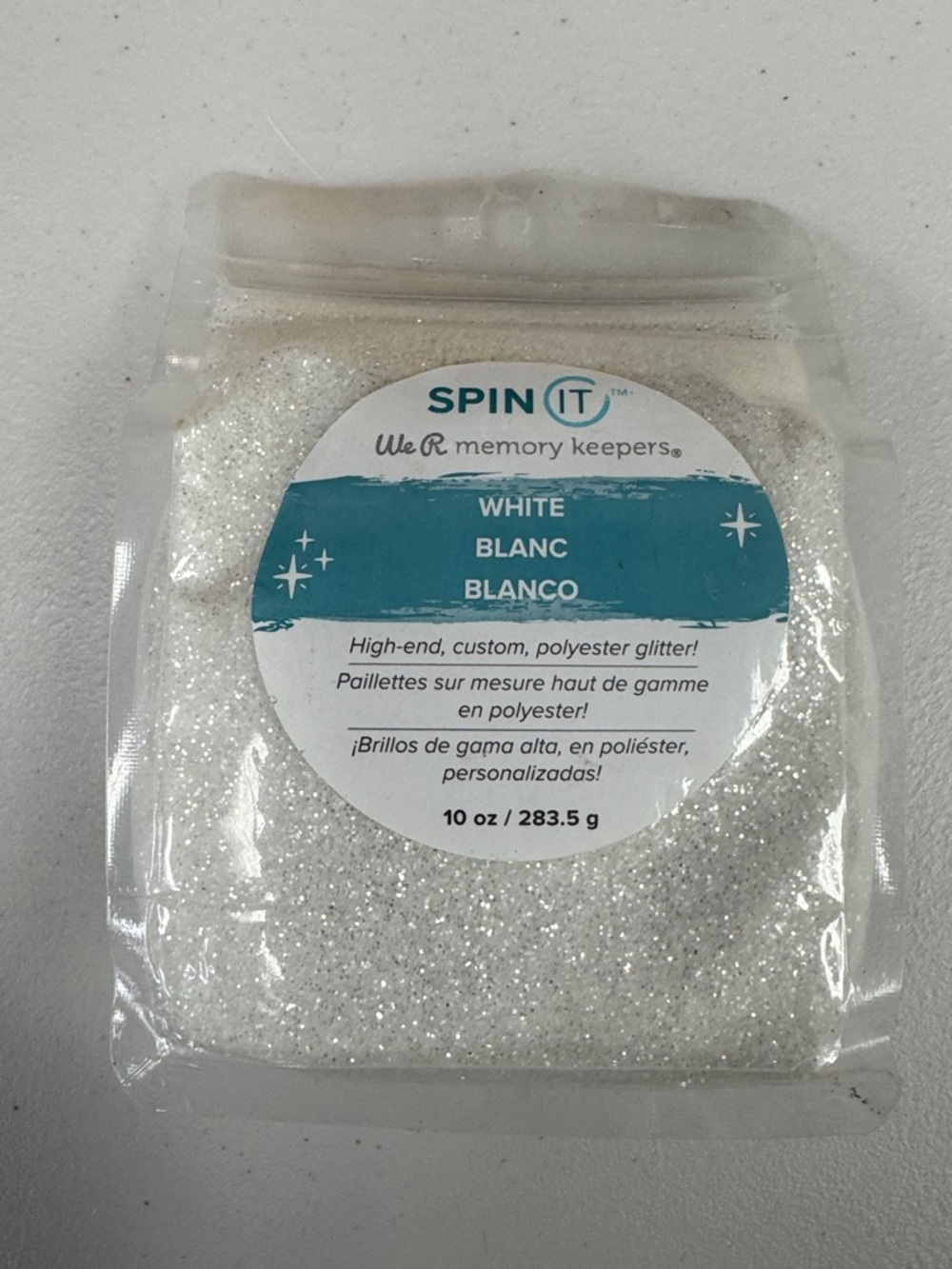 Spin It We R Memory Keepers White Polyester Glitter